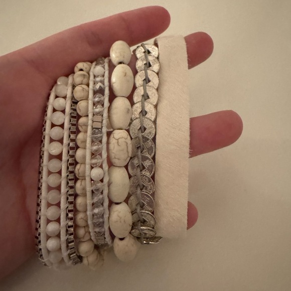 Victoria Emerson Silver and Cream Bracelet Set - Picture 1 of 6